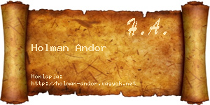 Holman Andor névjegykártya