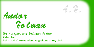 andor holman business card